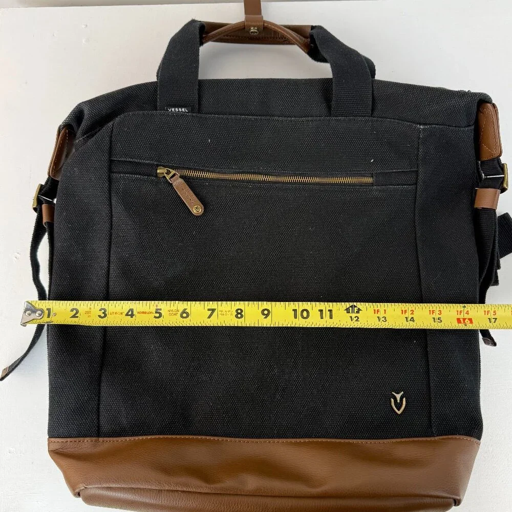 VESSEL Heavy Canvas and Faux Suede Synthetic Leather Backpack